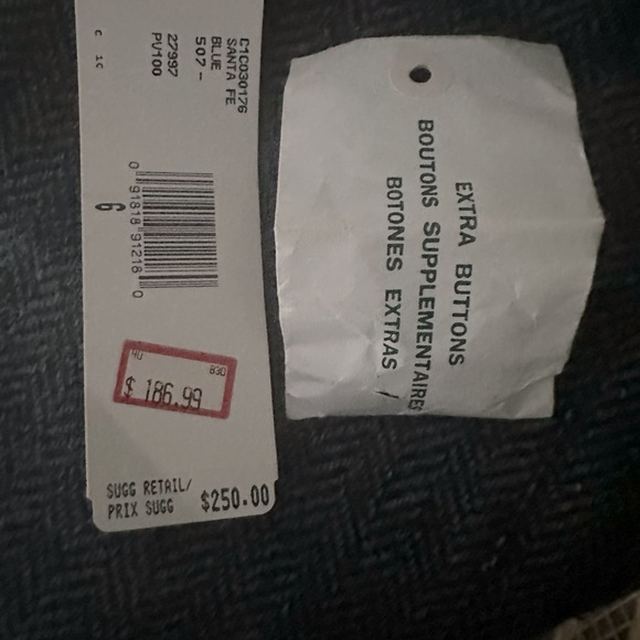 Vintage Lauren by Ralph Lauren Blue Herringbone print wool blazer Size 6 - Picture 7 of 9